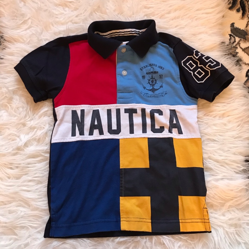 Nautica Boys Size S(4) Print Polo